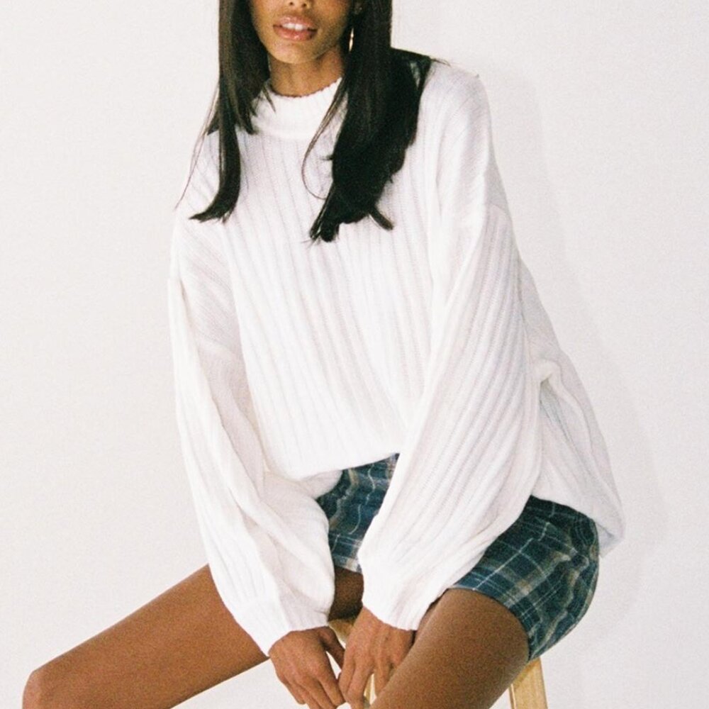 Princess Polly Innerbloom Oversized Sweater - White - Size XS/S